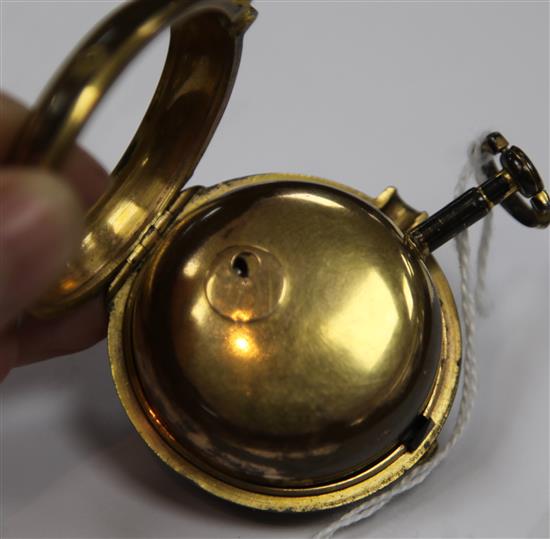 A George III gilt-metal pair-cased pocket watch by Henry Fish, London